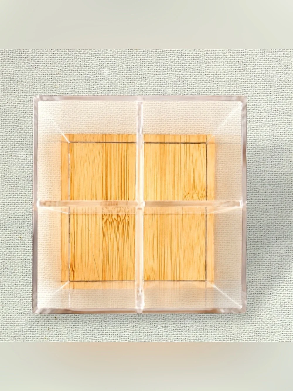 NEW Acrylic 360° Spinning Organizer Bamboo Base